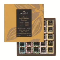 Coffret 50 Carrés Chocolat Noir et Lait - Valrhona