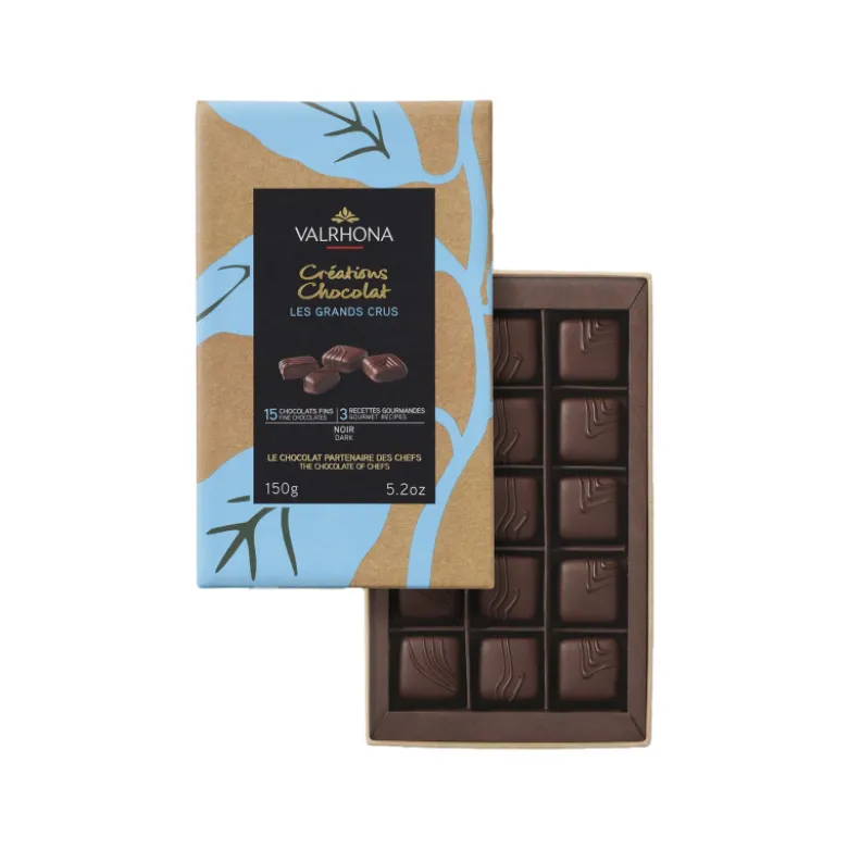 Coffret 15 Carrés Chocolat Noir Grands Crus - Valrhona