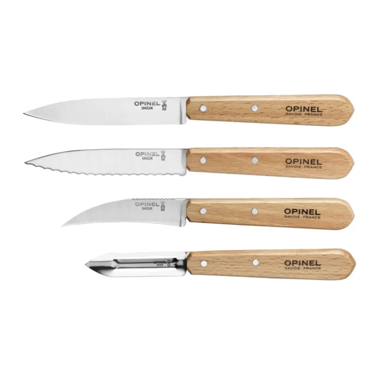 Coffret Couteaux de Cuisine et Éplucheur Naturel Les Essentiels - Opinel