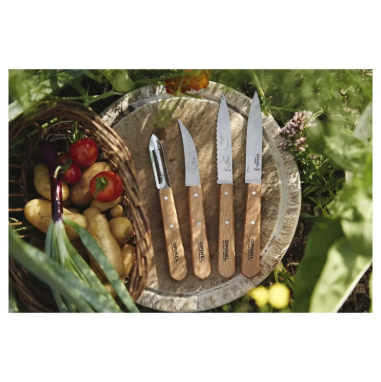 Coffret Couteaux de Cuisine et Éplucheur Naturel Les Essentiels - Opinel