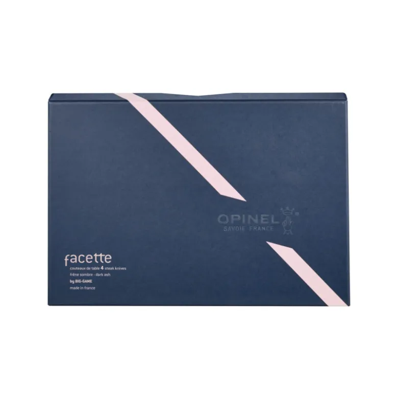 Coffret Couteaux de Table Frêne Sombre x4 Facette - Opinel