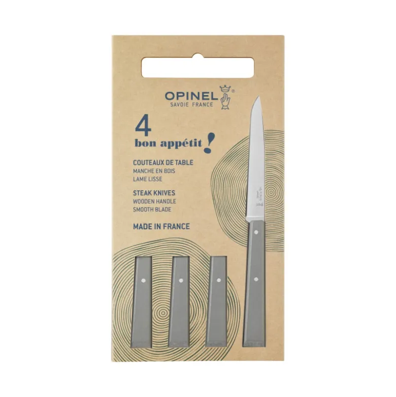 Coffret Couteaux de Table Gris Bon Appétit ! x4 - Opinel