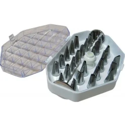 Coffret 26 douilles inox + adaptateur - De Buyer