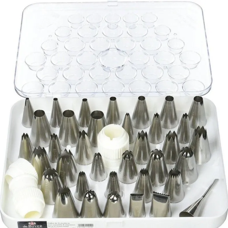 Coffret 35 douilles inox + adaptateur - De Buyer