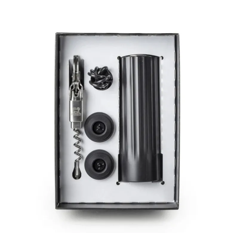 Coffret Pompe à Vin Electrique ABS + Tire-Bouchon Clavelin - Peugeot