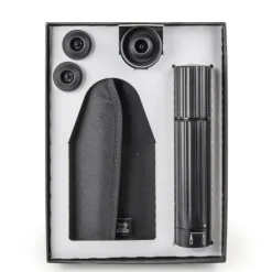 Coffret Pompe à Vin et Champagne Double Manuelle ABS + Rafraichisseur Frizz Noir - Peugeot