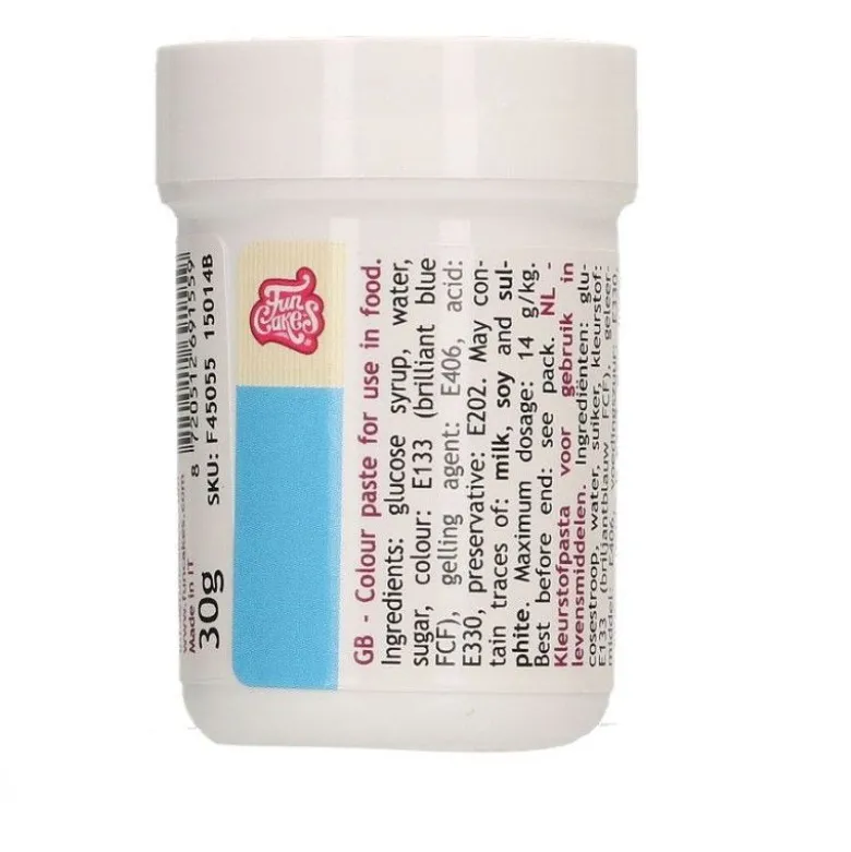 Colorant alimentaire pâte bleu ciel 30g - FunCakes