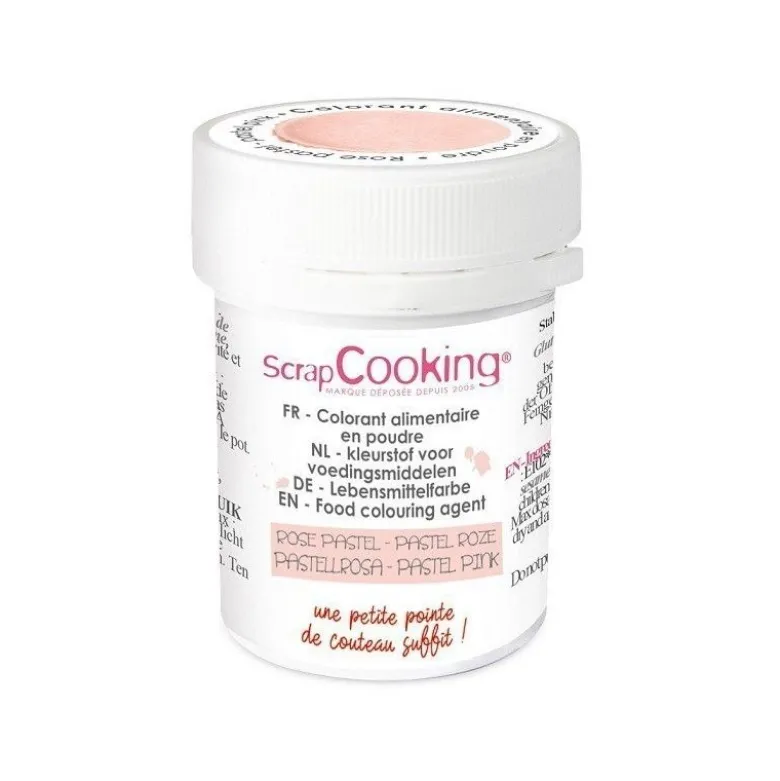 Colorant artificiel en poudre rose pastel 5g - ScrapCooking