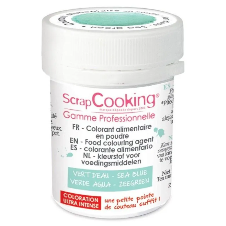 Colorant artificiel en poudre Vert d'eau 5g - ScrapCooking