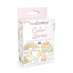 Colorants artificiels en poudre "Licorne" 3x5g - ScrapCooking
