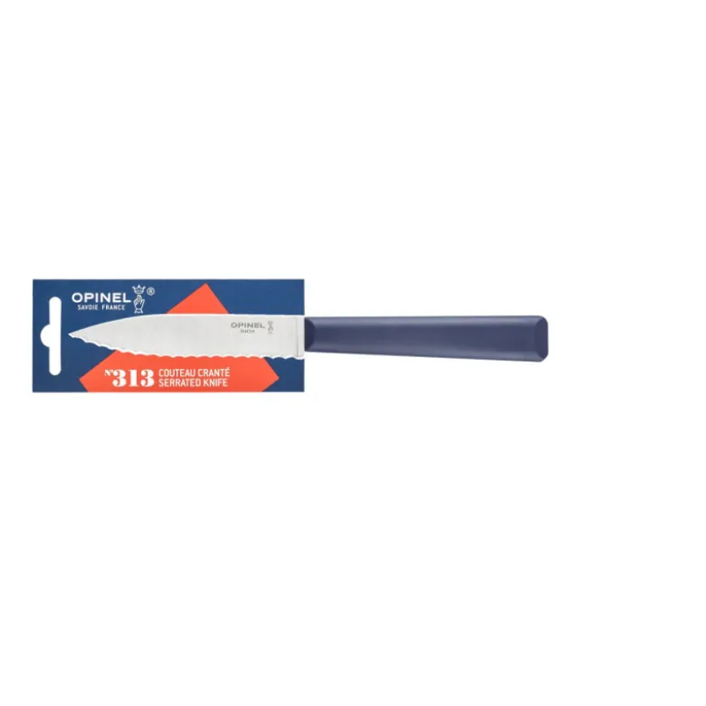 Couteau d'Office Cranté 10 cm Bleu Les Essentiels + N°313 - Opinel
