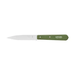 Couteau d'Office Cranté Inox et Bois 10 cm Kaki N°113 - Opinel