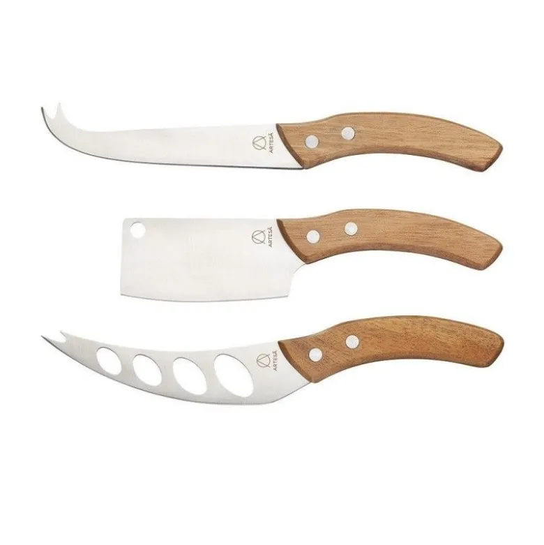 Couteau à fromage inox et bois x3 - Artesa