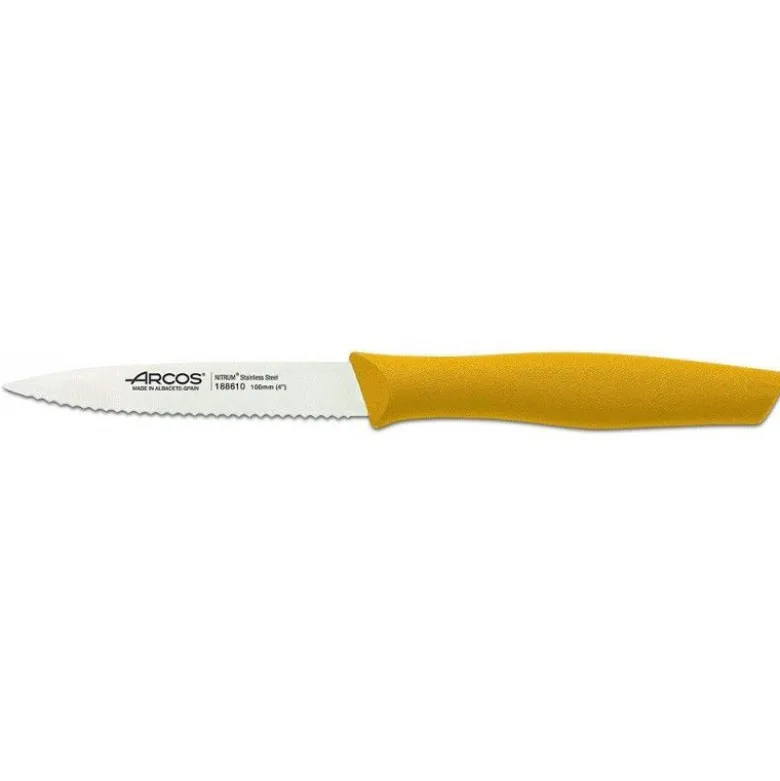 Couteau office cranté Nova 10cm jaune - Arcos