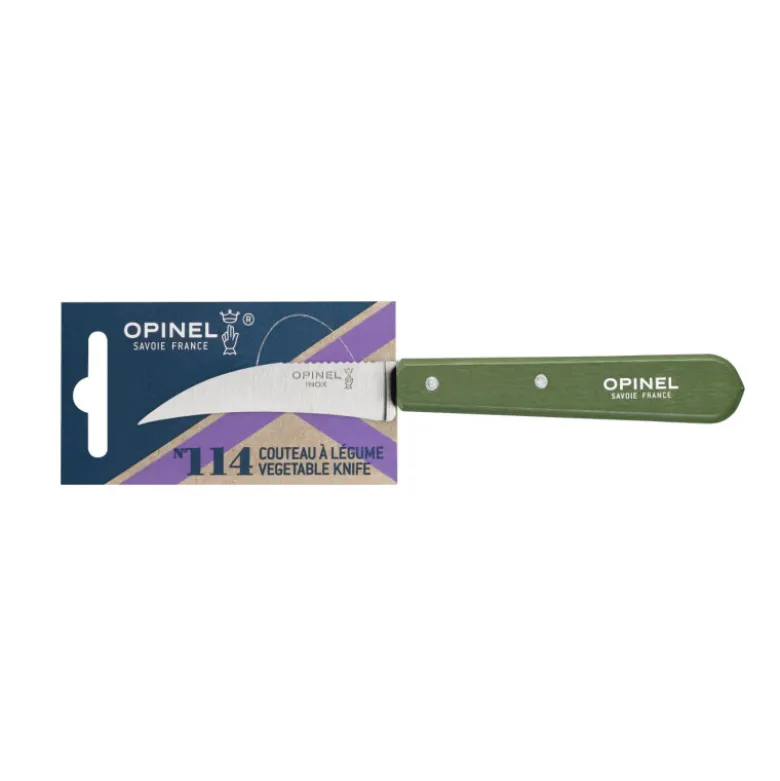 Couteau pour Légumes Inox et Bois Kaki N°114 - Opinel