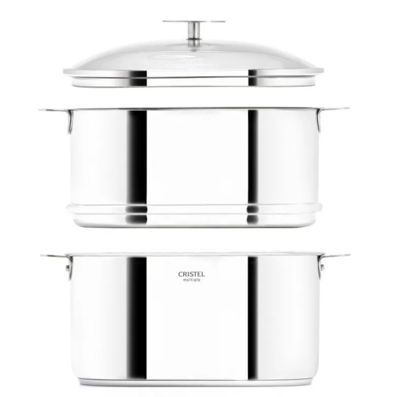 Cuit vapeur Biome 24cm anse bois de hêtre - Cristel