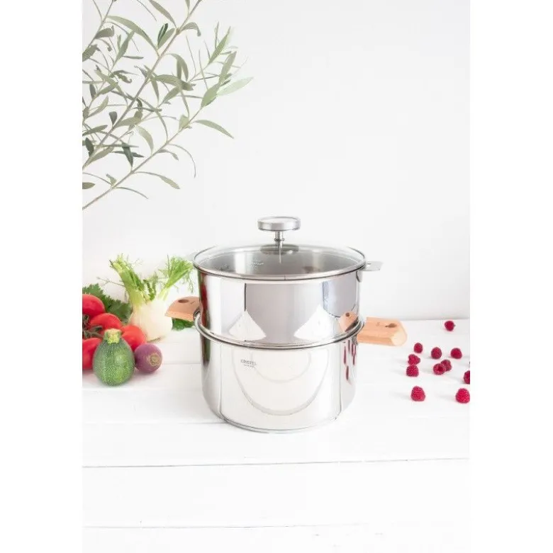 Cuit vapeur Biome 24cm anse bois de hêtre - Cristel
