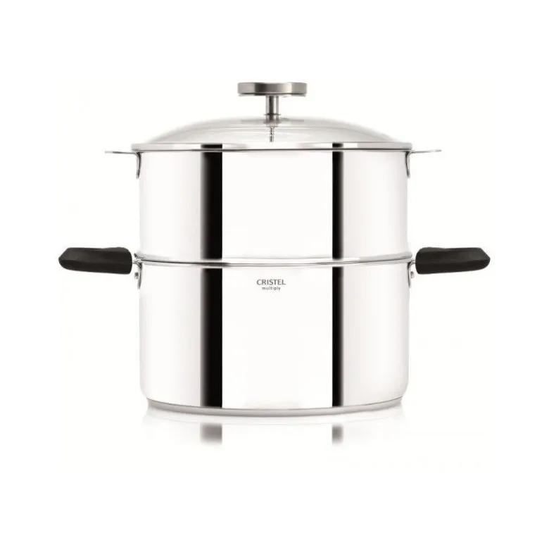 Cuit vapeur Biome 24cm anse noire - Cristel