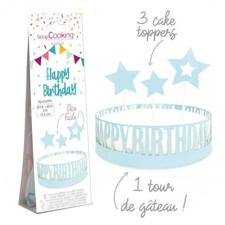 Déco gâteau Happy Birthday - ScrapCooking