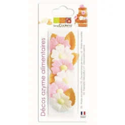 Décoration azyme églantine & feuille x12 - ScrapCooking