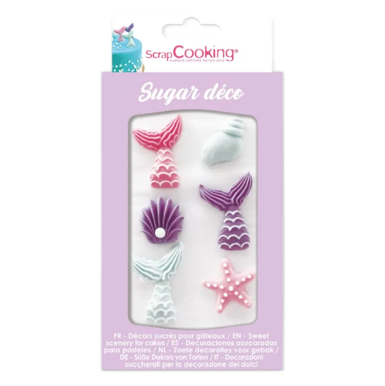 Décoration sucre sirène x6 - ScrapCooking