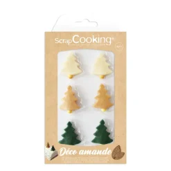 Décor Sapins Noël Pâte d'Amande - ScrapCooking