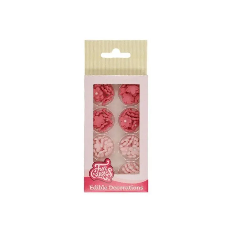 Décors sucre fleurs roses x64 - FunCakes