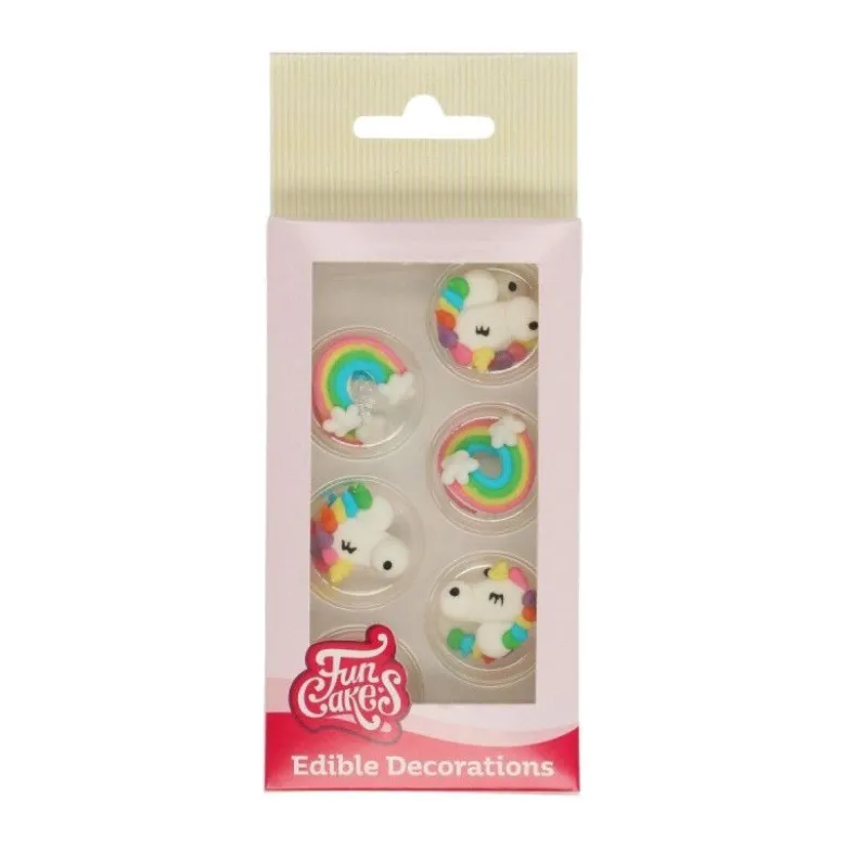 Décors sucre Licorne & Arc-en-ciel x12 - FunCakes
