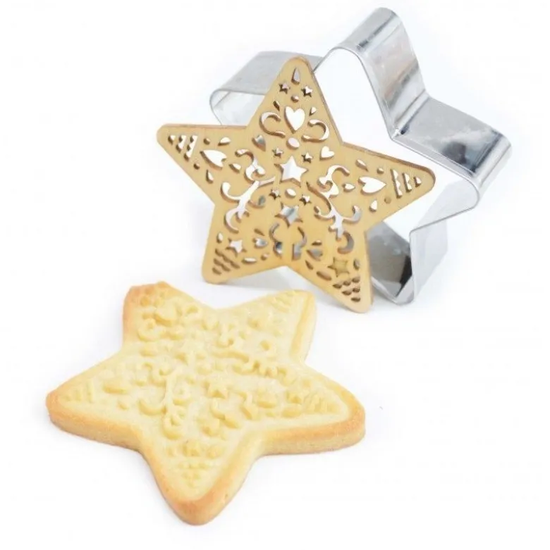 Découpoir et embosseur bois Etoile - ScrapCooking