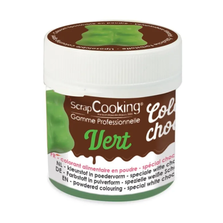 DDM Courte Colorant chocolat Color'choco vert 5g - ScrapCooking
