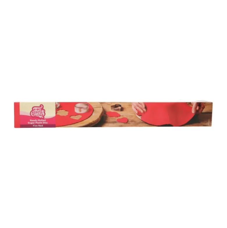 DDM Courte Rouleau Pâte à Sucre 36cm Rouge - Funcakes