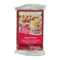 DDM Dépassée Pâte à sucre rouge rubis 250g - FunCakes