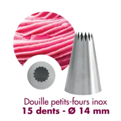 Douille Cannelée Petit Four Inox Ø 14 mm 15 Dents - Gobel