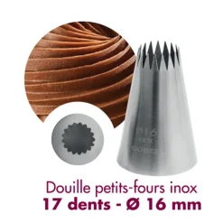 Douille Cannelée Petit Four Inox Ø 16 mm 17 Dents - Gobel