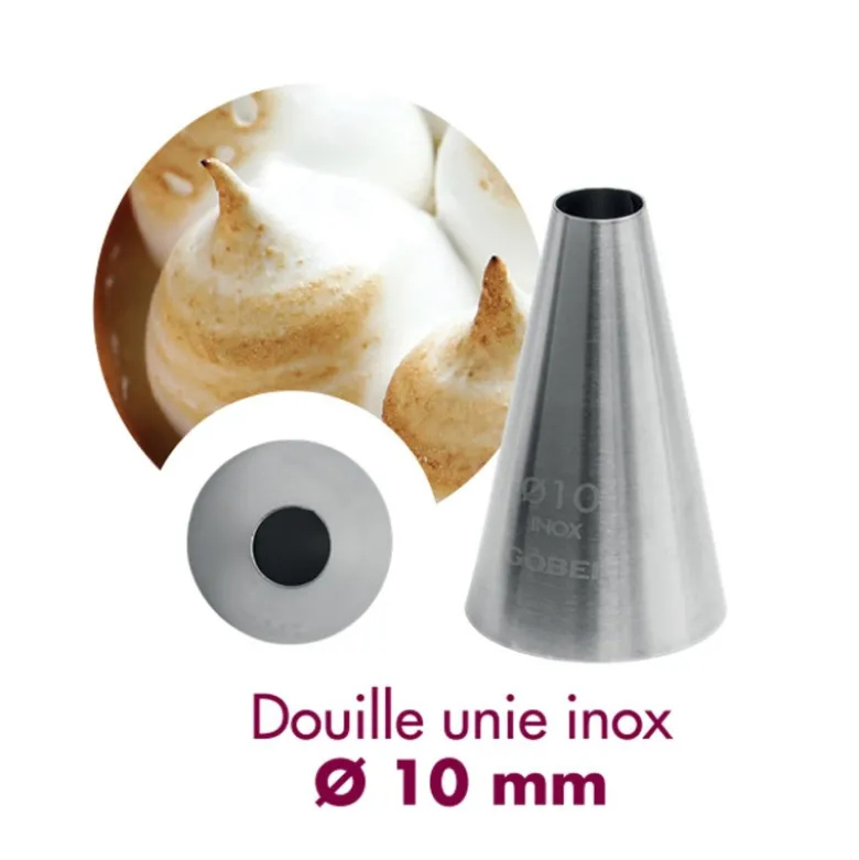 Douille Pâtissière Unie Inox Ø 10 mm - Gobel