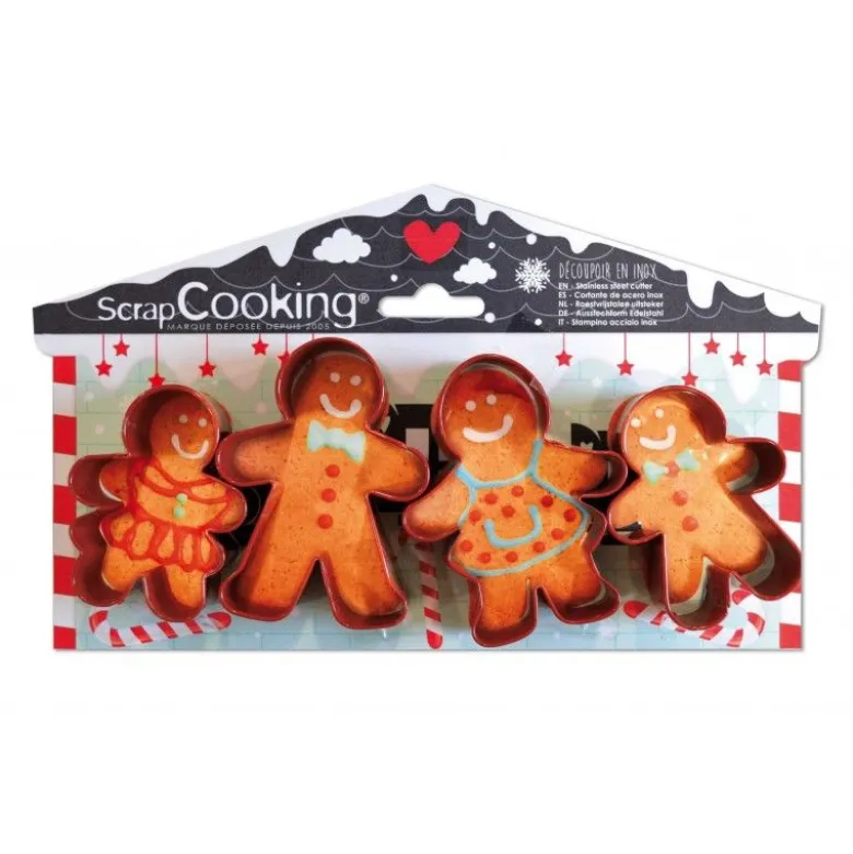Emporte-pièce bonhomme pain d'épices x4 - ScrapCooking