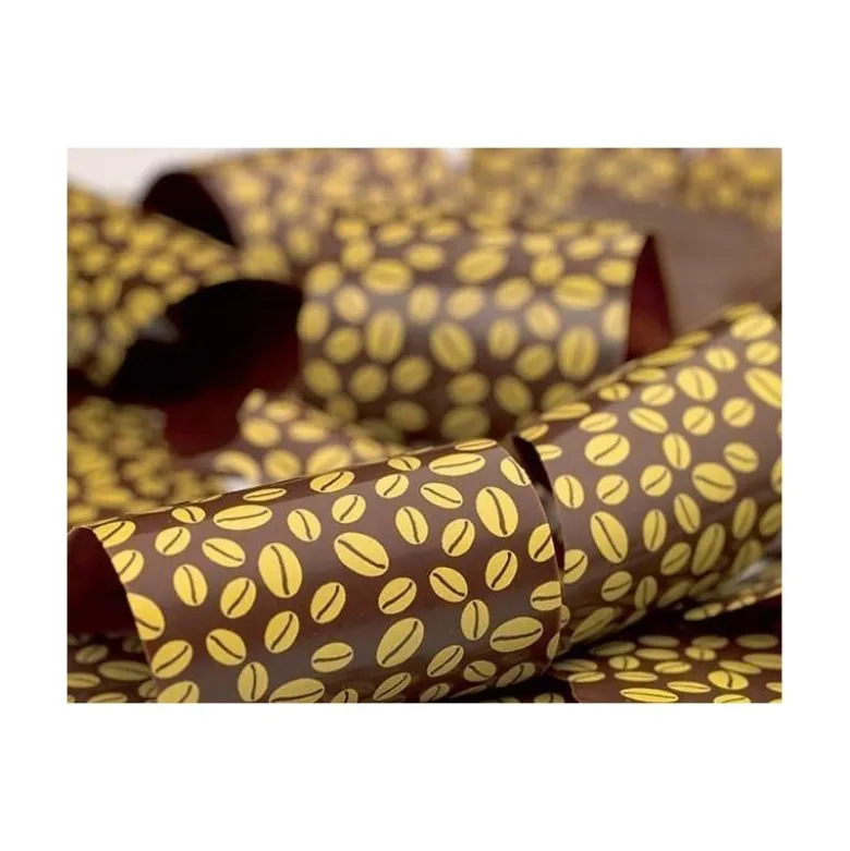 Feuille de transfert chocolat grains café x10