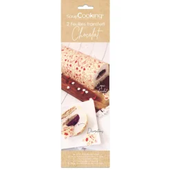2 feuilles transfert pour bûche - Motif Noël - Scrapcooking