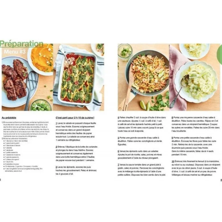 FIN DE SERIE Livre recettes En 2h Cuisine pour toute la semaine - Hachette Cuisine