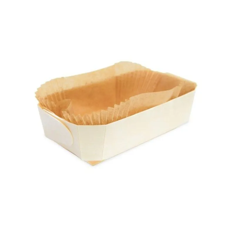 FIN DE SERIE Moule à cake bois 21cm x2 + caissettes de cuisson - Mirontaine