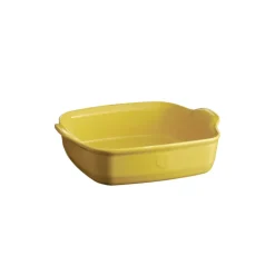 FIN DE SERIE Plat à four carré 24 cm jaune Provence - Emile Henry