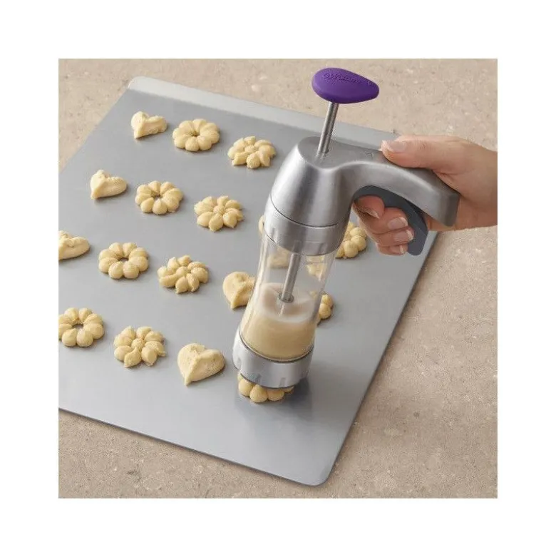 FIN DE SERIE Presse à biscuits métal + 12 disques - Wilton