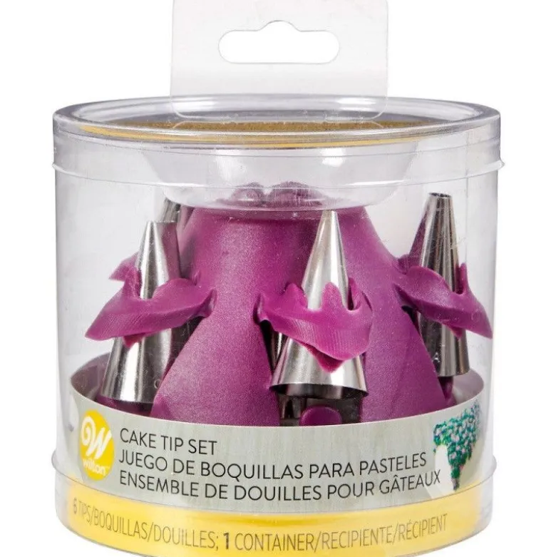 FIN DE SERIE Set 6 douilles Gâteau + boite rangement - Wilton
