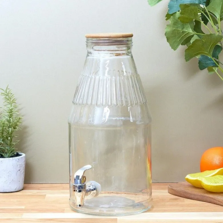 Fontaine à boisson couvercle bois 3,8L - Home Déco Factory