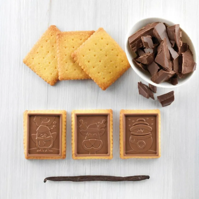 Kit Biscuit Chocolat Rectangulaire Noël 4,7 x 5,7 cm (x6) - Silikomart