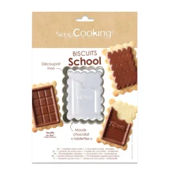 Kit emporte-pièce et moule Petits Beurre Chocolat x9 - ScrapCooking