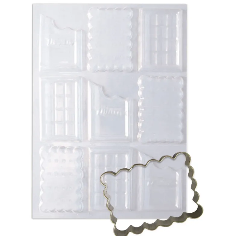 Kit emporte-pièce et moule Petits Beurre Chocolat x9 - ScrapCooking