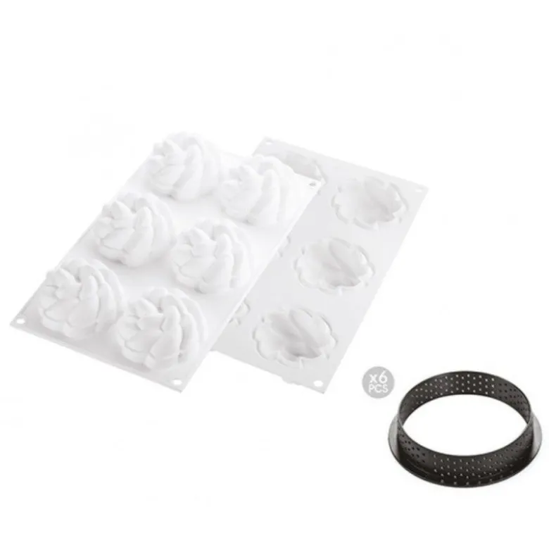 Kit Tarte Ring Fleur Michalak 8cm x6 - Silikomart Professional
