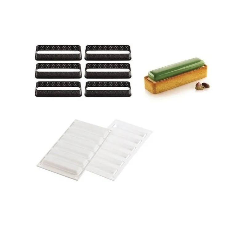 Kit Tarte Ring Rectangle 12x3,5cm x6 - Silikomart Professional