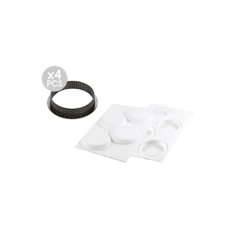 Kit Tarte Ring Round 10cm x4 - Silikomart Professional
